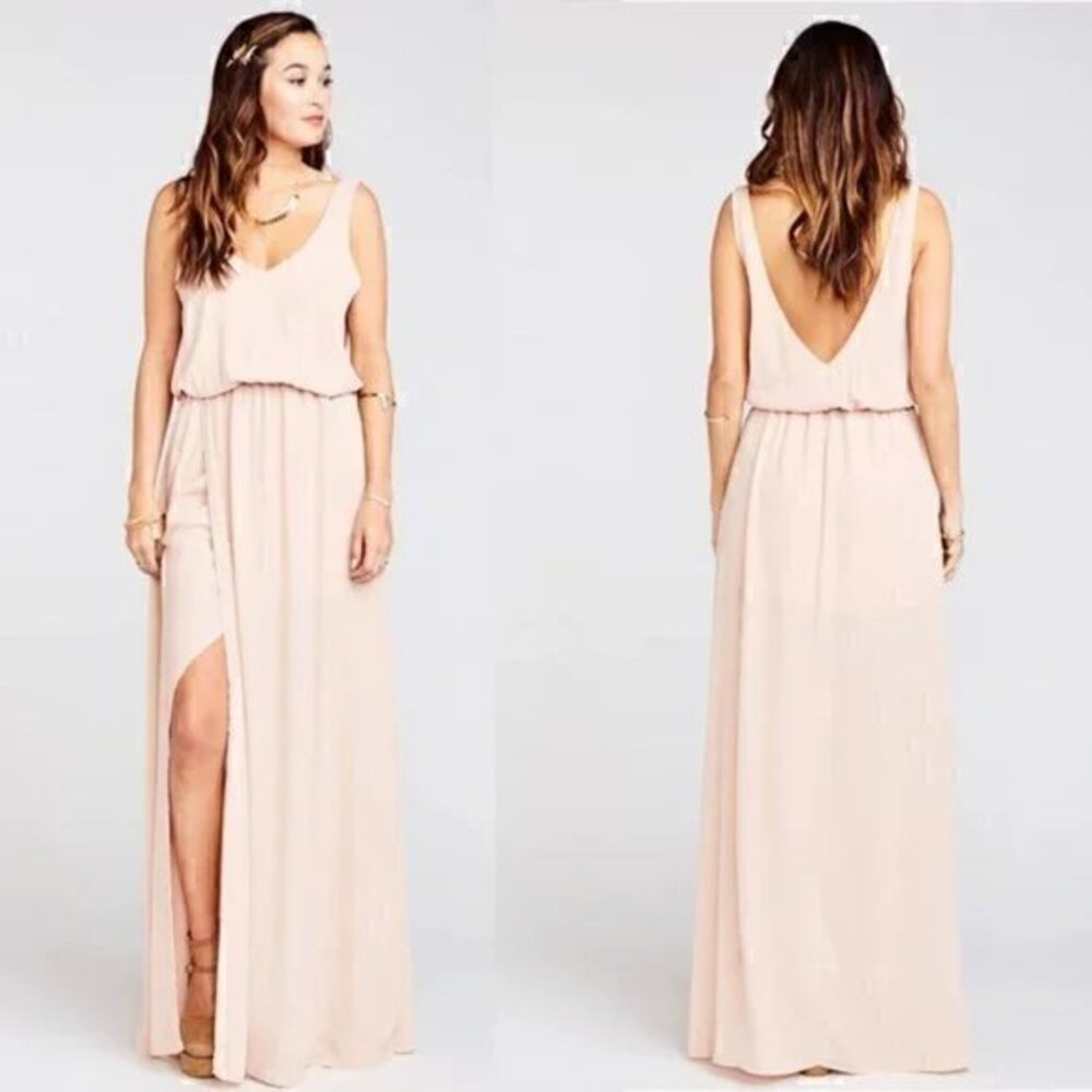 Show Me Your Mumu Kendall Maxi Bridesmaid Dress in Blush Pink Size XXS NWT